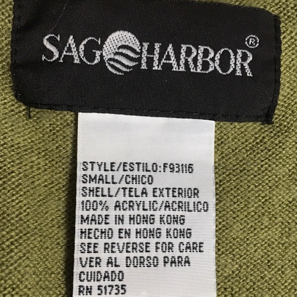 Cardigan sweater floral print at border green Sag Harbor Sm Button up EUC - Picture 6 of 10